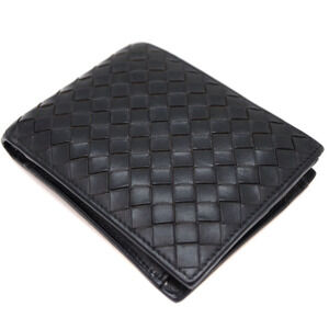BOTTEGA VENETA Leather Bifold Wallet Black
